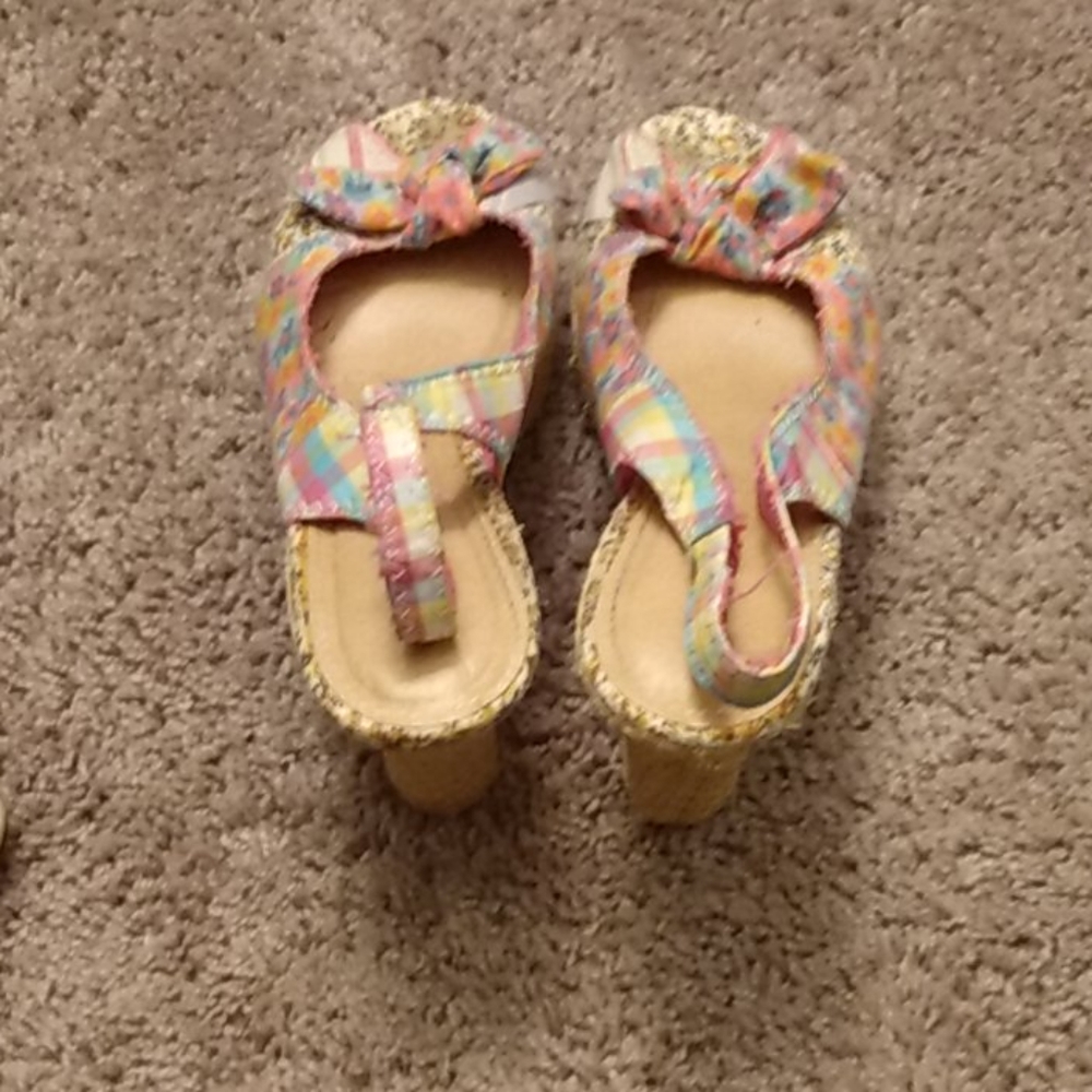 SODA Wedge Sandal Picnic Pink Sling Back